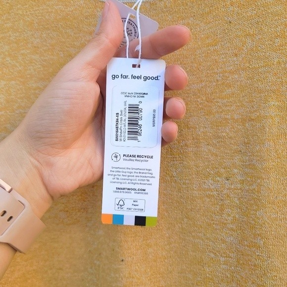 Smartwool | Shadow Pine Colorblock Sweater in Honey Gold/Natural Donegal NEW - Picture 4 of 12